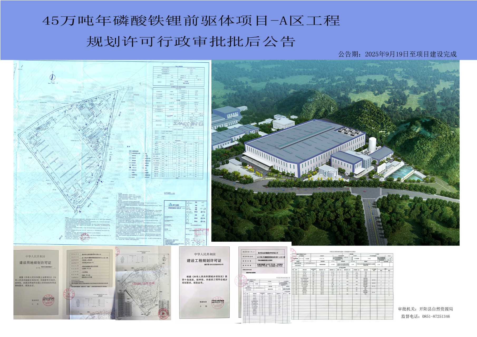 开阳县自然资源局关于45万吨年磷酸铁锂前驱体项目-A区工程规划许可行政审批批后公告.jpg